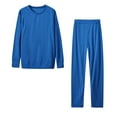 thumbnail image 1 of Dezsed 2 Piece Lounge Sets for Women Casual Solid Pajamas Sets Long Sleeve Round Neck Pullover Top Long Pants Matching Sets Loungewear Sweatsuit Blue XL, 1 of 7