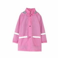 thumbnail image 1 of Dezsed 3-11Years Children's Boy Girl Rain Jacket Solid Color Raincoat Long Sleeve Cute Hooded Mid-length Jacket with Pockets School Outfit, 1 of 6