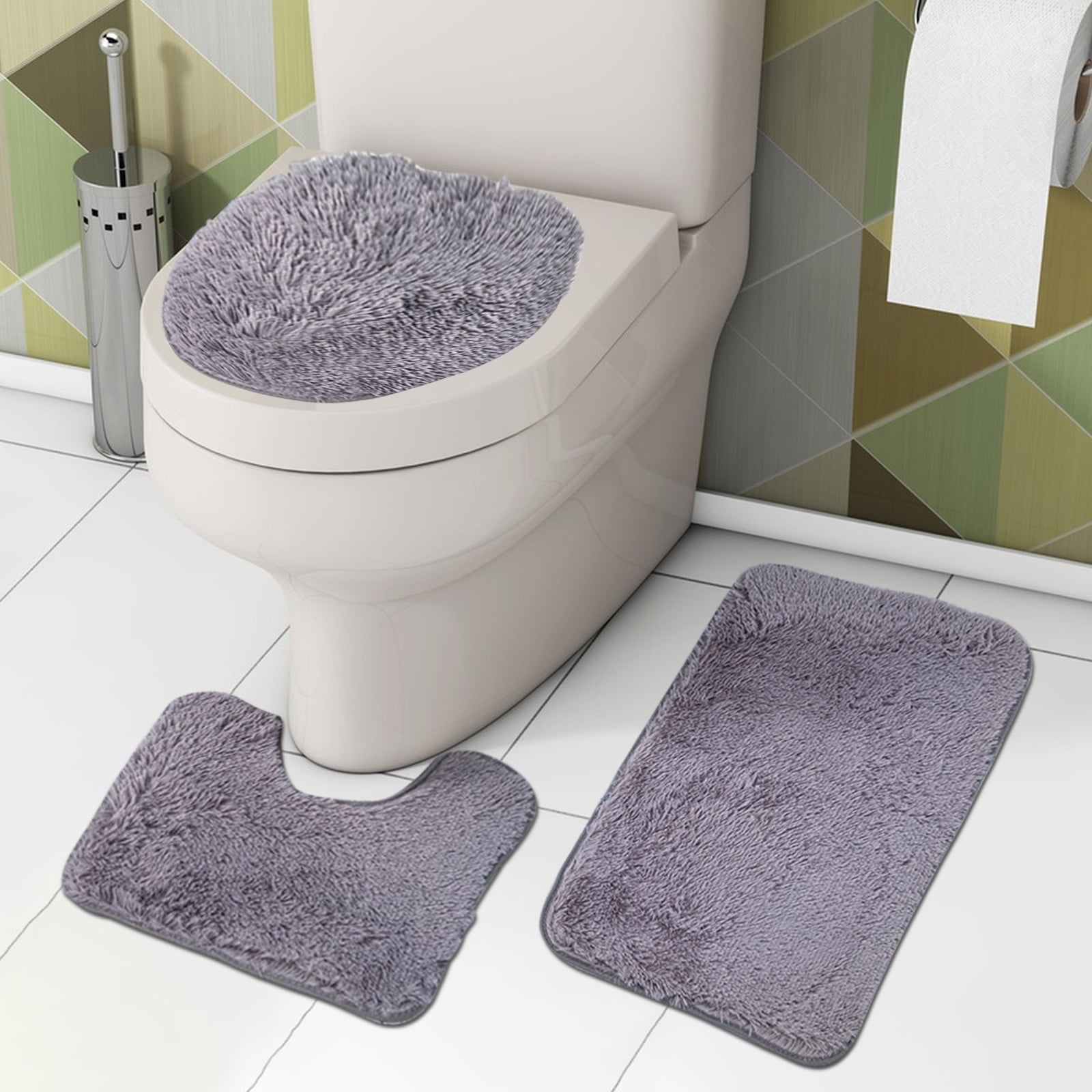 Dezsed 3-piece Bathroom Carpet, Super Soft Non Slip Bathtub Carpet And ...