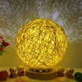 thumbnail image 1 of Dezsed 3D USB Charging LED Rattan Night Light Table Desk Lamp on Clearance Gold, 1 of 3