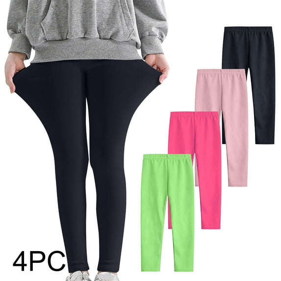 Dezsed 4 Pack Toddler Leggings Stretchy Tights Pants Toddler Kids Comfortable Athletic Leggings Tights Trousers Slim Long Pants for 5-6 Years Multicolor B