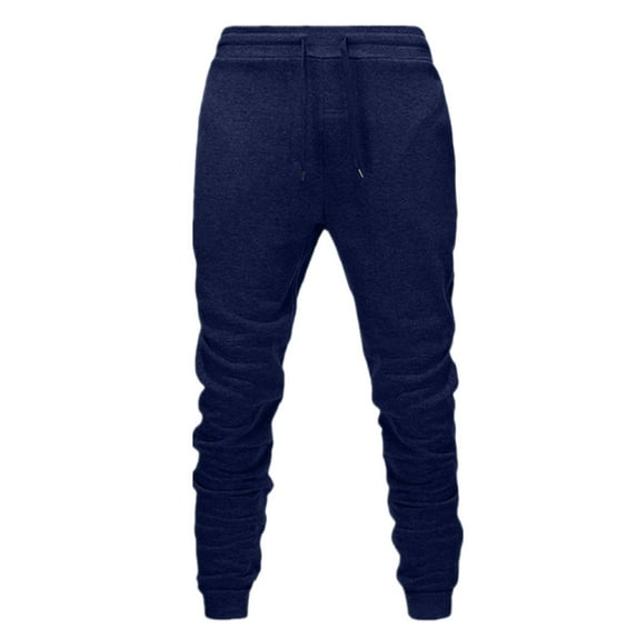 Dezsed Active Athletic Workout Jogger Sweatpants for Men Casual Drawstring Casual Loose Sports Pants Navy M