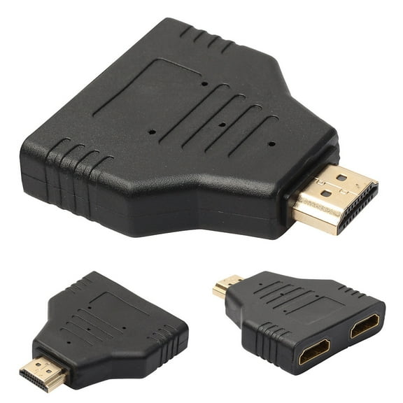 Dezsed Adapter HDMI Male To Dual HDMI Female 1 to 2 Way Splitter Adapter For HD TV Black