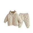 thumbnail image 1 of Dezsed Baby Girl Boy Clothes Children' Casual Long Sleeved Warm Round Neck Hoodie Sweatshirt Pants Toddler Clothing Set White 9-12 Months, 1 of 3