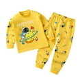 thumbnail image 1 of Dezsed Baby Girl Boy Clothes Outfits Toddler Baby Kids Winter Boys Girls Solid Color Rabbit Print Long Sleeved Home Wear Clothes Suit Yellow 12 Months, 1 of 3