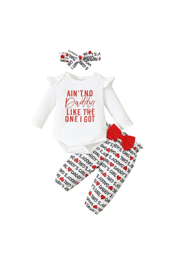 Baby Girl Clothes Outfits Newborn Infant Romper Ruffle Floral Pants Cute Toddler Baby Girl Clothes Set for 6-9 Months White