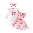 thumbnail image 1 of Dezsed Baby Girls Clothes Newborn Infant Baby Girls Outfit Romper Suspender Skirt Set Floral Spring Outfits Cute Baby Clothes for 3-6 Months Pink, 1 of 8