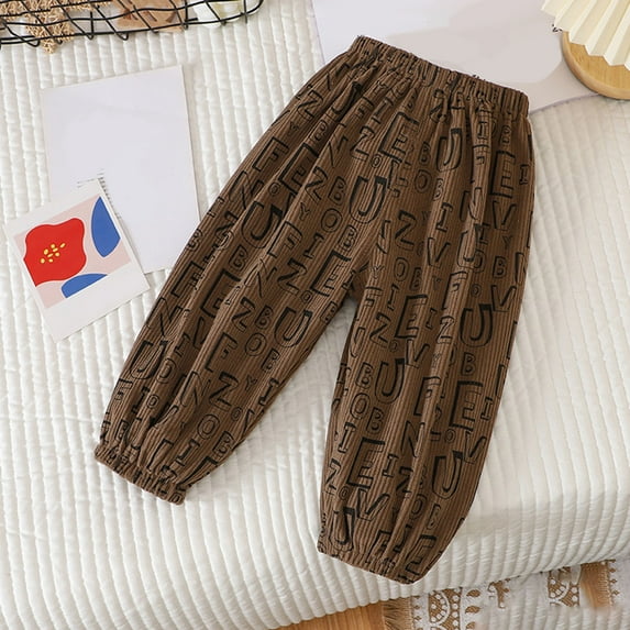 Dezsed Baby Long Bloomers Soft Stripe Pants for Boys Girls Toddler Muslin Pants Kids Elastic Basic Long Pants Casual Joggers Infant Sweatpants for 6-7 Years Coffee