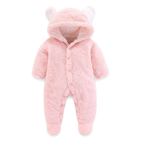Dezsed Baby Rompers Newborn Baby Winter Girls Boys Clothes Warm Overall Rompers Jumpsuit Pink 0-3 Months