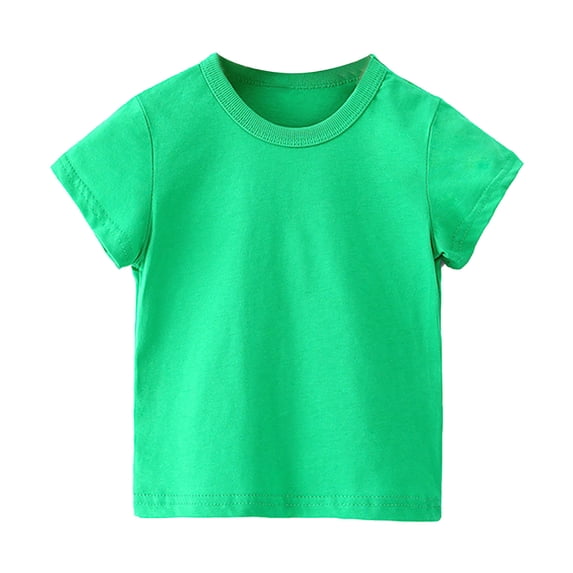 Dezsed Baby T-Shirt Tops Toddler Baby Boys Girl Comfortable Solid Color Short Sleeve Cotton T-shirt Top Green 11-12Years
