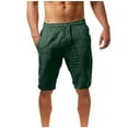 thumbnail image 1 of Dezsed Bermuda Shorts for Men Casual Drawstring Shorts Solid Pockets High Waist Loose Lightweight Beach Shorts Army Green M, 1 of 5
