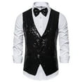 thumbnail image 1 of Dezsed Blazer Jackets for Men Clearance Men's Fall And Winter Fashion Personality Sequins Casual Vest Jacket Black B XL, 1 of 4