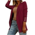 thumbnail image 1 of Dezsed Blazers for Women Business Casual Womens Blazer Solid Long Sleeve Suit Jacket Tops Ladies Office Wear Coat Red M, 1 of 7