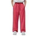 thumbnail image 1 of Dezsed Boy's Loose Straight Leg Sweatpants Elastic Waist Baggy Pants Joggers Athletic Track Pants Trousers 12-14 Years Wine, 1 of 5