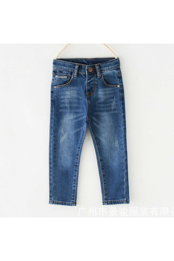 Boys Basic Stretch Straight Leg Jeans Spring and Summer Kids Blue Denim Jeans Pants Casual Full Length Pants for 2-3 Years Sky Blue