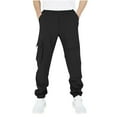 thumbnail image 1 of Dezsed Boys Cargo Joggers Pants Elastic Waist Chino Pants Hiking Outdoor Twill Track Jogging Sweatpants 10 Years Black, 1 of 8