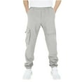 thumbnail image 1 of Dezsed Boys Cargo Joggers Pants Elastic Waist Chino Pants Hiking Outdoor Twill Track Jogging Sweatpants 8 Years Gray, 1 of 8