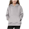 thumbnail image 1 of Dezsed Boys Girls Hoodie Solid Hooded Oversized Sweatshirt Casual Long Sleeve Pullover Tops Fall Outfits 9-10 Years Gray, 1 of 9