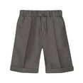 thumbnail image 1 of Dezsed Boys Stretch Chino Shorts Toddler Summer Uniform Flat-Front Shorts Kids School Uniform Youth Suit Shorts 5-6 Years Gray, 1 of 4