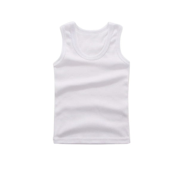 Dezsed Boys Undershirt Tank Top Kids Undershirts Soft Undershirt for Boys and Girls Cotton Summer Sleeveless Vests 13-14 Years White