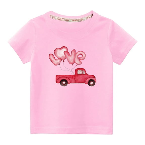 Dezsed Boys Valentines Day Shirt Girls Valentine Tshirt Toddler Casual Long Sleeve Shirt Kids Cute Love Heart Tee Tops 5-6 Years Pink