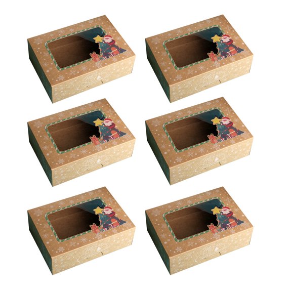 Dezsed Christmas Decorations Clearance 1/6/12pc Christmas Baking Snack Box Packaging Paper Box Packaging Christmas Cake Packaging Gift Box Multicolour F