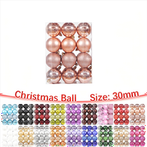 Dezsed Christmas Decorations 24PCS Christmas Tree Ornament Pendant Party Supplies Tree Hanging Plastic Ball 3cm/1.18in Rose Gold