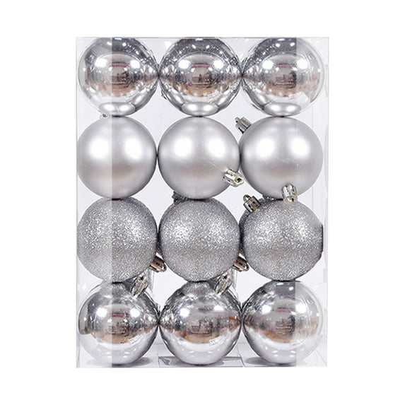 Dezsed Christmas Decorations Clearance 24PCS Christmas Tree Ornament Pendant Party Supplies Tree Hanging Plastic Ball 4cm/1.57in Silver