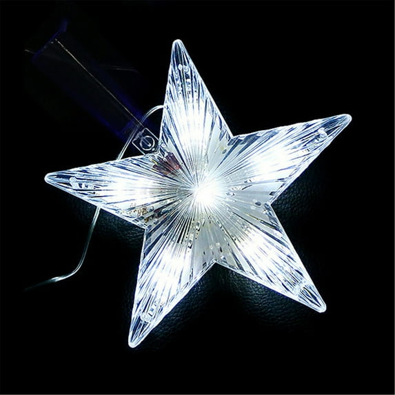 Dezsed Christmas Decorations Color-changing Five-pointed Star Light Christmas Tree Top LED Decoration Light White