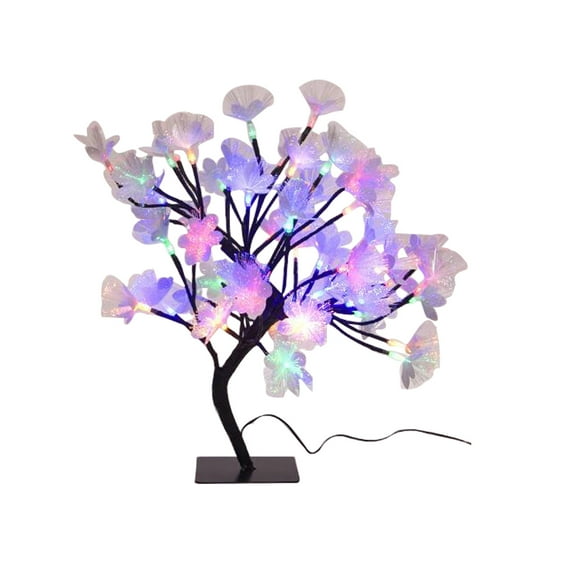 Dezsed Christmas Decorations Fiber Op-tic Flower Tree Light Tree Branch Potted Night Night Home Decoration Multicolour