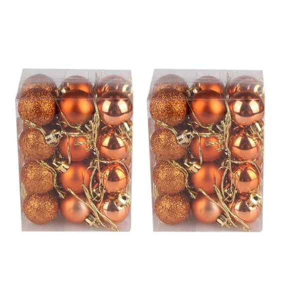 Dezsed Christmas Decorations Decorative Balls 48PC 30mm Christmas Xmas Tree Ball Bauble Hanging Home Party Ornament Decor Home Decor Orange