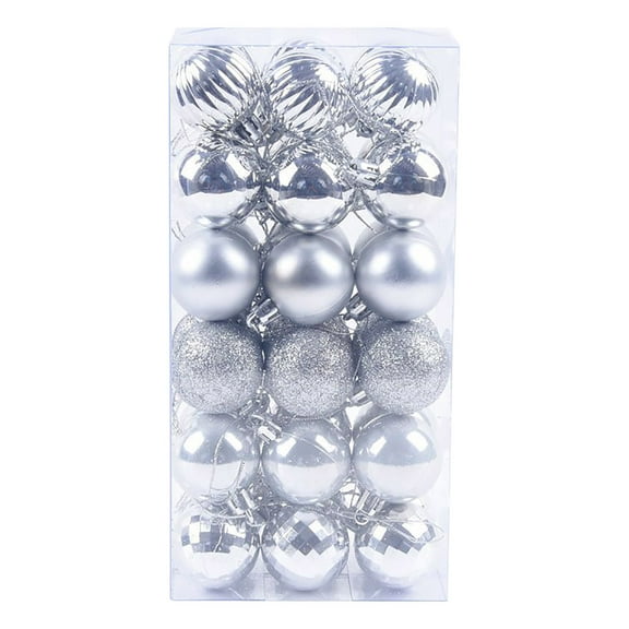 Dezsed Christmas Decorations Hanging Ornaments 36PCS Christmas Xmas Tree Ball Bauble Hanging Home Party Ornament Decor 4CM Home Decor Silver