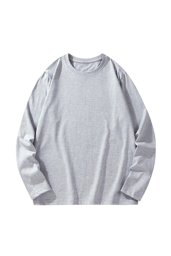 Dezsed Crewneck Sweatshirt for Men Long Sleeve Solid Color Soft Plush Fleece Active Athletic Pullover Sweater Gray 6XL