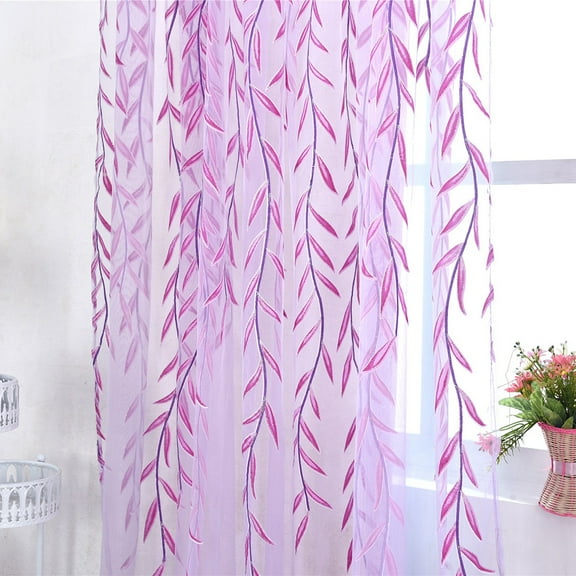 Dezsed Curtains Willow Voile Tulle Room Window Curtain Sheer Voile Panel Drapes Curtain