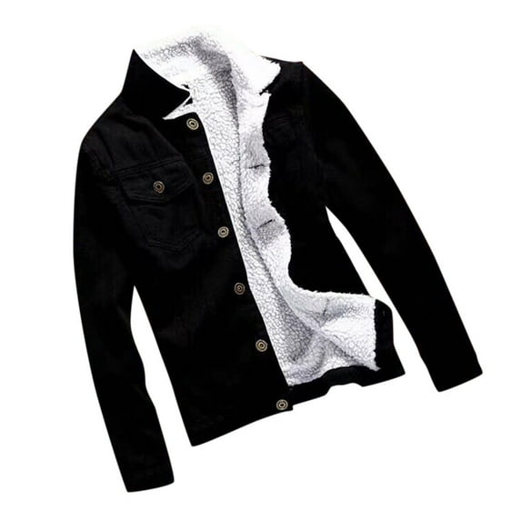 Dezsed Denim Jacket for Women Classic Jean Jackets Clearance Women Autumn Winter Denim Upset Jacket Vintage Long Sleeve Loose Jeans Coat Black S