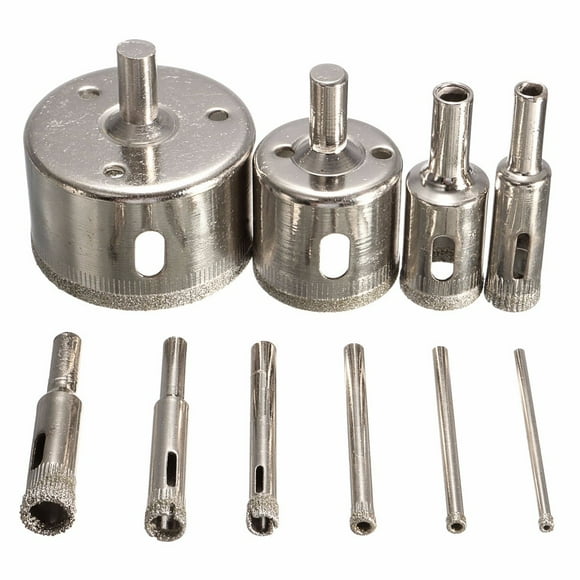 Dezsed Diamond Drill Bit Set Hole 10PCS Hole Saw Set for Glass, Stone 3-50mm Diamond Hole Saw Drill Set