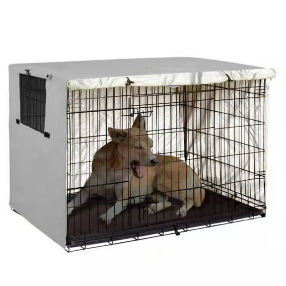 Dezsed Dog Crate Cover Dog Crate Cover,Dog Kennel Cover for Medium and Large Dog, Heavy Duty Oxford Fabric,Pet Kennel Cover Water-proof Anti-Uv,Dog Cage Cover with Mesh Window Gray
