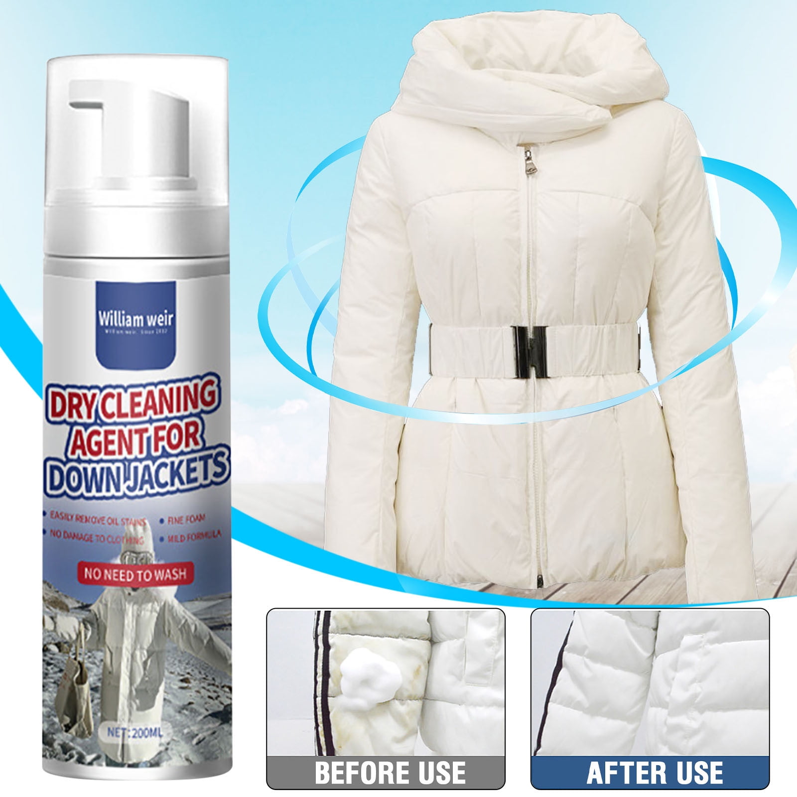 Down Jacket Dry Cleaning Agent Natural Mild Wash Detergent Water Free Dry- Cleaning Spray Clothes Stain Removal Detergent Cleaner - AliExpress