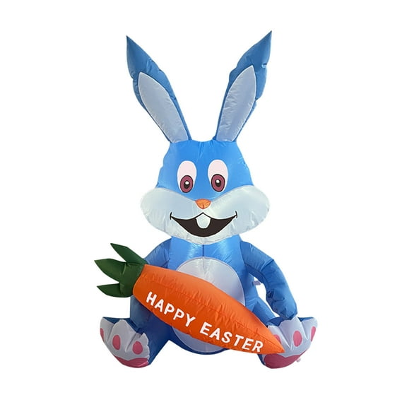 Dezsed Easter Decorations 1.2M Easter Inflatable Bunny Led Lights Festival Venue Layout Blue D