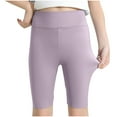thumbnail image 1 of Dezsed Girls Athletic Shorts, Bike Shorts, Kids Yoga Dance Compression Shorts Comfortable Leggings Workout Clothes for Girls 9-11 Years Purple, 1 of 5