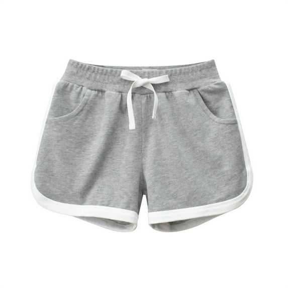 Dezsed Girls Cotton Athletic Shorts Active Running Shorts Toddler Summer Shorts Yoga Shorts Children's Pants 5-6 Years Gray