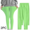 thumbnail image 1 of Dezsed Girls Cotton Leggings 2 Pack Toddler Kids Casual Yoga Pants for Girls Stretchy Leggings Girls Athletic Leggings for 5-6 Years Mint Green, 1 of 9