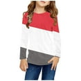 thumbnail image 1 of Dezsed Girls Long Sleeve Shirts Crew Neck Tunic Tops Tees Dressy Casual Blouses for Children Fashion Clothes 11-12 Years Red, 1 of 6