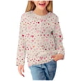thumbnail image 1 of Dezsed Girls's Shirt Long Sleeved Printed T-shirt Round Neck Loose Pullover Tunic Tops Basic Tee Fall Blouses 2-3 Years Clearance Khaki, 1 of 4