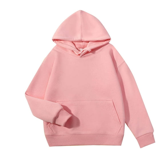 Dezsed Hoodies for Boys Girls Solid Casual Sports Long Sleeved Hooded Sweatshirt Kid's Fashion Hoodies & Sweatshirts 3-4 Years Pink