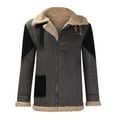 thumbnail image 1 of Dezsed Jackets for Men Clearance Men Casual Keep Warm Thicken Long Sleeve Turndown Jacket Zipper Patchwork Coats Dark Gray M, 1 of 6