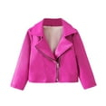 thumbnail image 1 of Dezsed Kids Biker Leather Jacket New Spring Children Collar Motorcycle Faux Leather Zipper Coats Long Sleeved Jacket for Boys Hot Pink 3-4 Years, 1 of 5