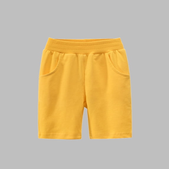 Dezsed Kids Boys Athletic Shorts Boys Cotton Shorts Toddler Sports Gym Active Running Shorts for Summer 8-9 Years Yellow