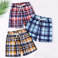 thumbnail image 1 of Dezsed Kids Boys Plaid Casual Shorts 3 Packs Active Athletic Gym Shorts Soft Sweat Sport Shorts Toddler Summer Shorts 3-4 Years Multicolor, 1 of 4
