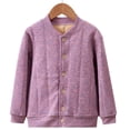 thumbnail image 1 of Dezsed Kids Girls Fleece Button Outerwear Jackets Long Sleeve Sweatshirt Solid Color Relaxed Fit Fall Winter Warm Jackets 9-11 Years Purple, 1 of 3